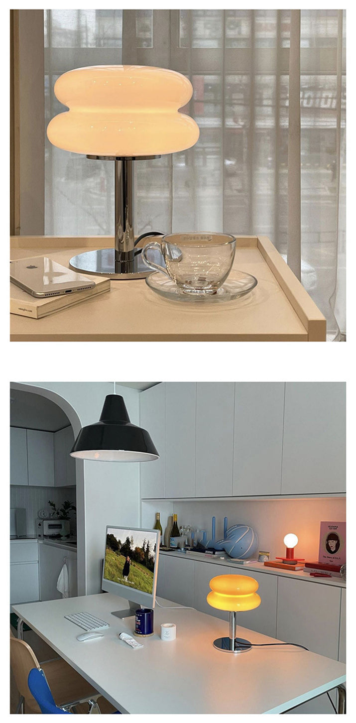 Maliben | Designer Glass Table Lamp - Ambient Led Lamp For Bedroom And Study