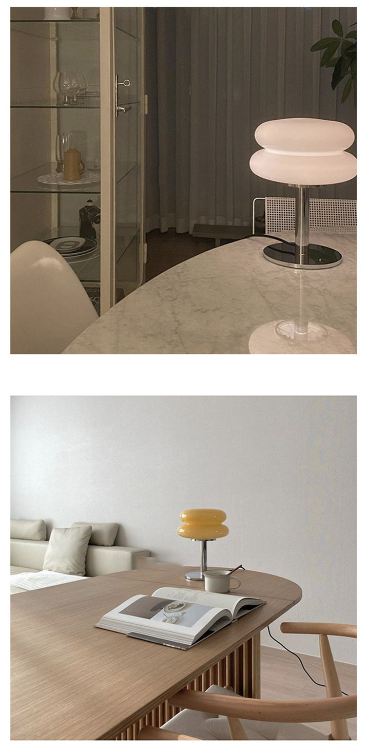 Maliben | Designer Glass Table Lamp - Ambient Led Lamp For Bedroom And Study