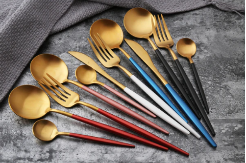 Maliben | Luxury 24-Piece Gold-Silver Cutlery Set For Stylish Table Setting