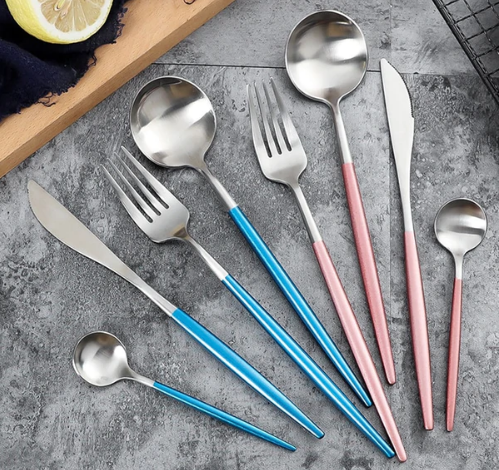 Maliben | Luxury 24-Piece Gold-Silver Cutlery Set For Stylish Table Setting