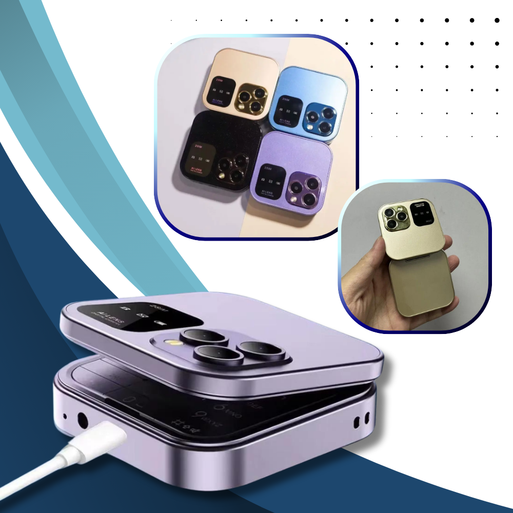 Small foldable mobile phone with dual SIM card