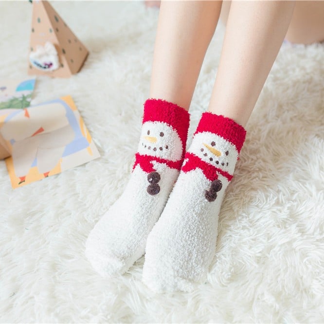 Maliben | Christmas Socks In Gift Box Design | Plush House & Cuddle Socks | Universal Size