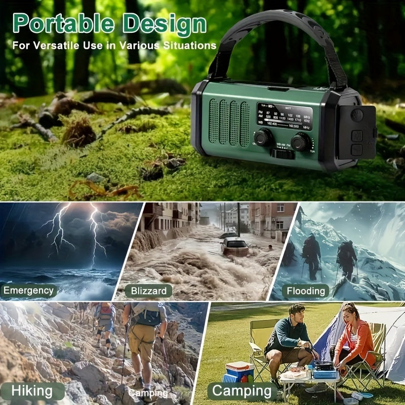 Maliben | Stormmate X10 Emergency Radio With 10,000 Mah Power Bank | Solar, Crank & Usb-C | Led Light, Sos Alarm & Compass | Am/Fm/Noaa