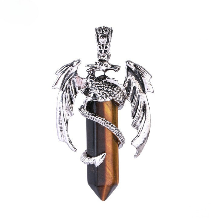 Maliben | Bohemian Style Natural Mystic Gemstone Dragon Necklace