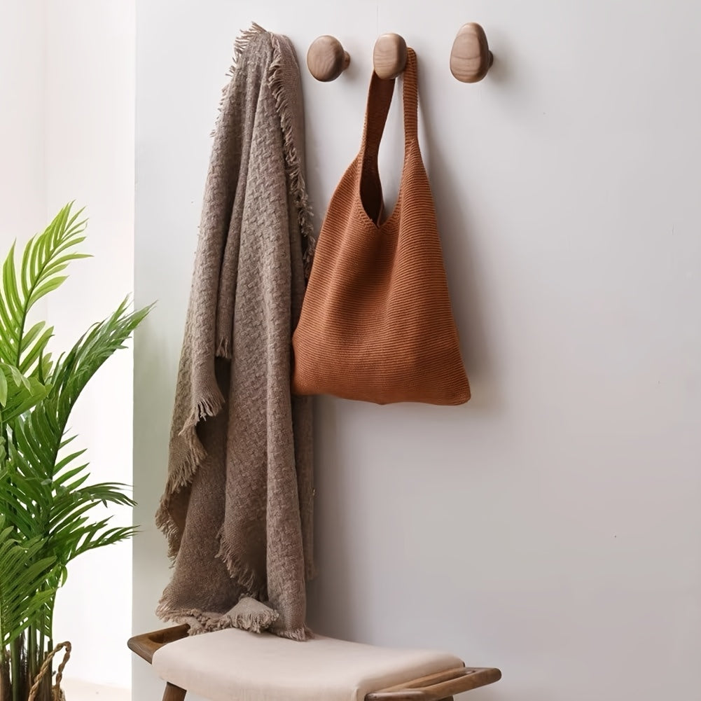 Maliben | Woodcraft Wooden Wall Hooks Set – HAndmade Design Of Walnut and Beech Wood
