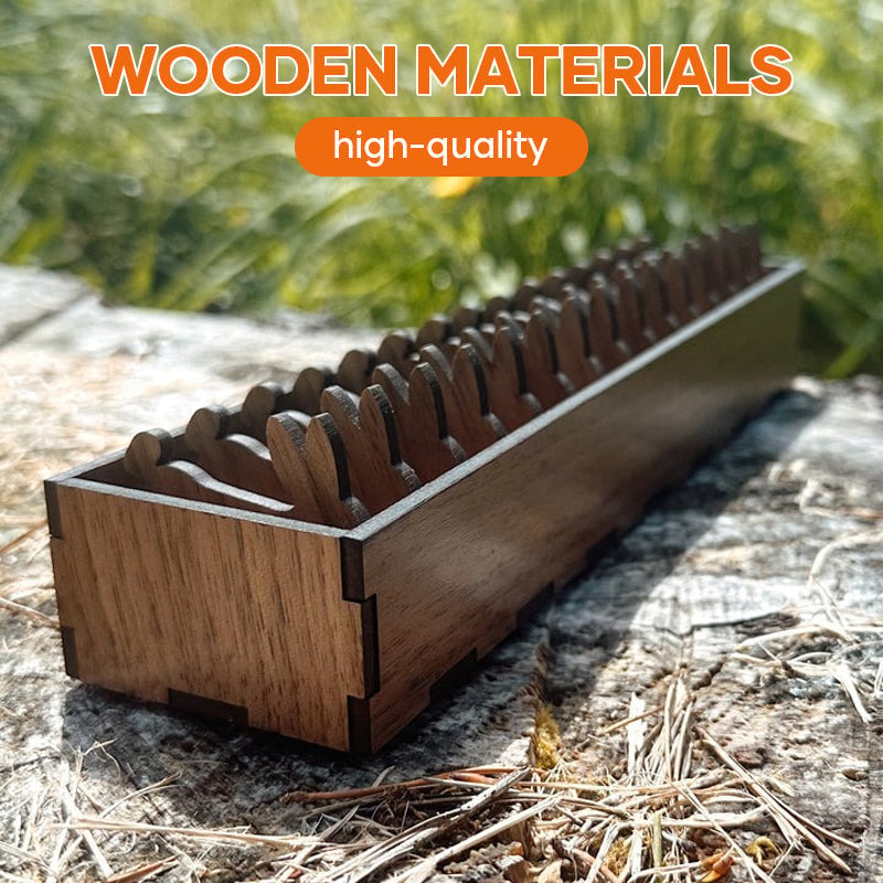 Maliben | Embroidery Thread Organizer | Wooden Bunny Bobbin Set | 16-Piece | Storage Corral Included