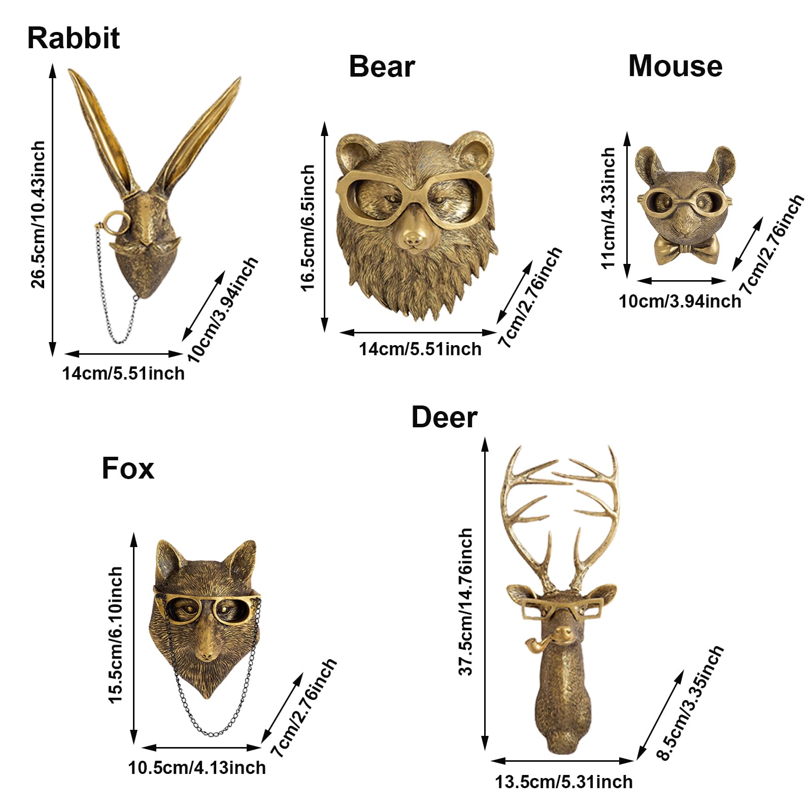 Maliben | Elegant Animal Head Wall Sculptures