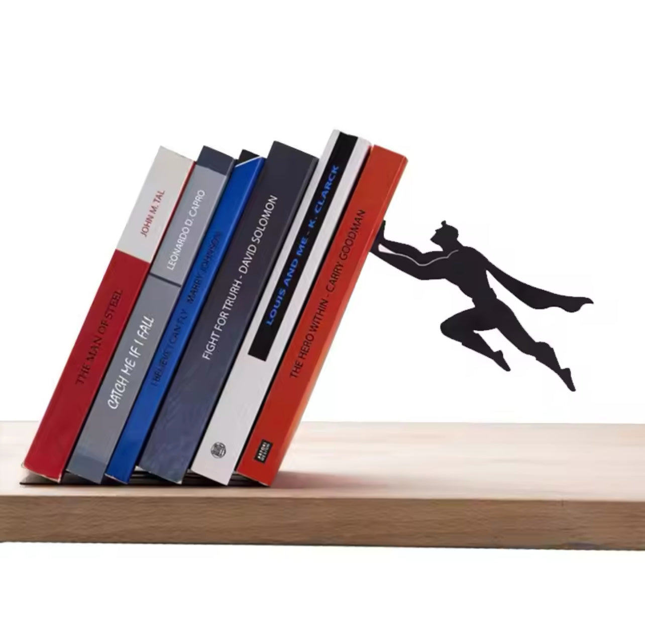 Maliben HeroHold Bookend — Modern Book Holder for Shelves