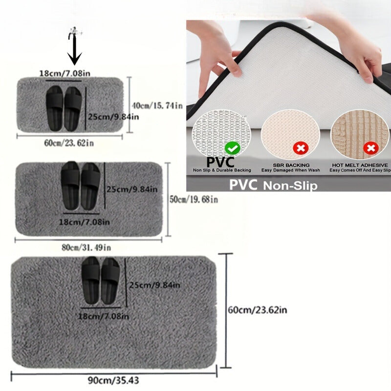 Maliben | Premium Absorbent Mat - Soft Thick Bath Mat - Absorbent & Non-Slip