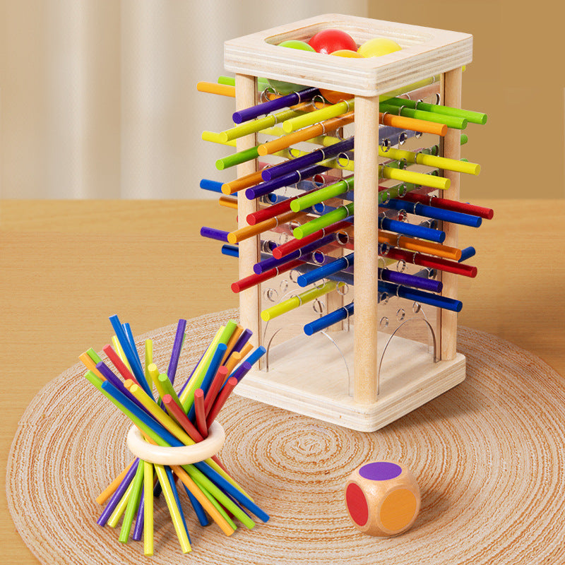 Maliben | Educational 3-In-1 Wooden Ball And Stick Dexterity Game