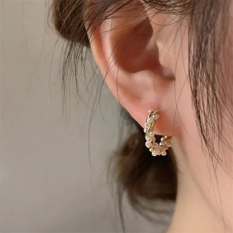 Maliben | Elegant Beaded Hoop Earrings