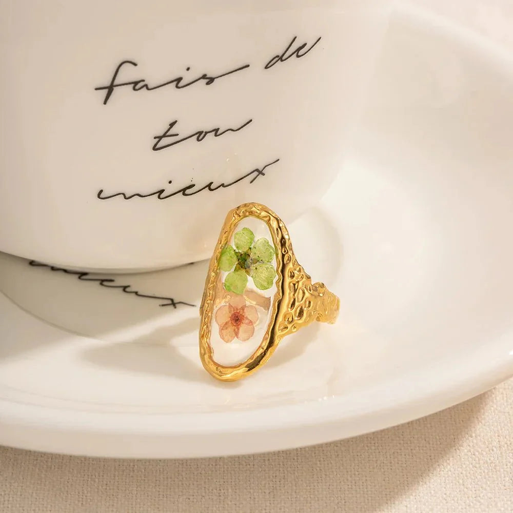 Maliben | Elegant Floral Adjustable Rings