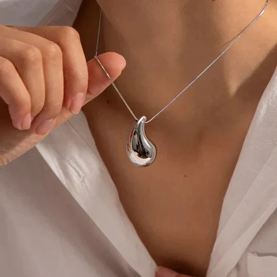 Maliben | Women's Elegant Gold Teardrop Earrings | Sleek Polished Design