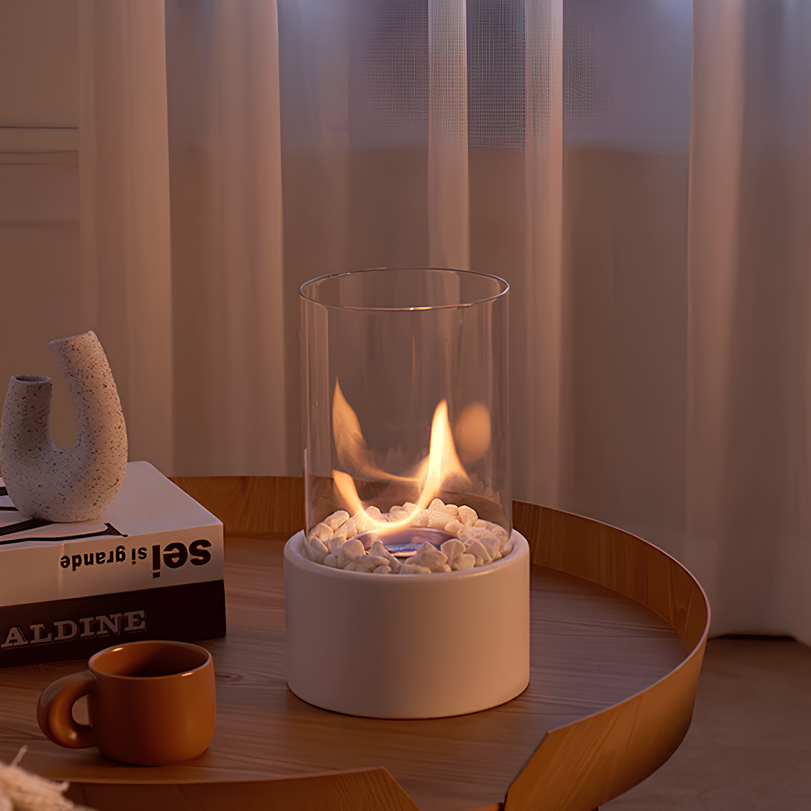 Maliben | Glass Oil Lamp Decorative Tabletop Fireplace