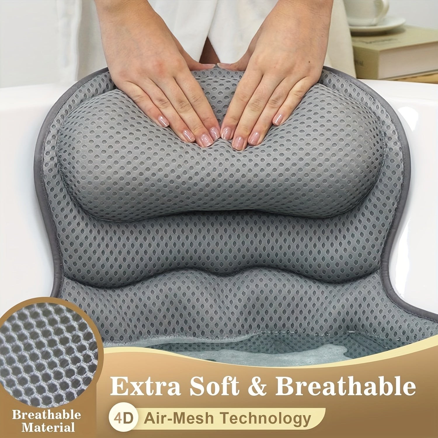 Maliben | Bath Pillow Ergonomic Mesh Spa Cushion