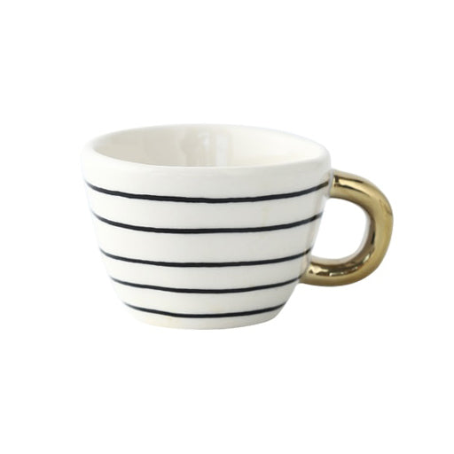 Maliben | Cup with abstract geometric pattern and gold handle