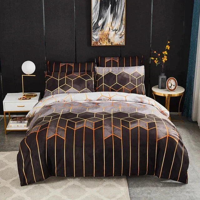 Maliben | Geometric Luxury Duvet Cover – Breathable & Cooling