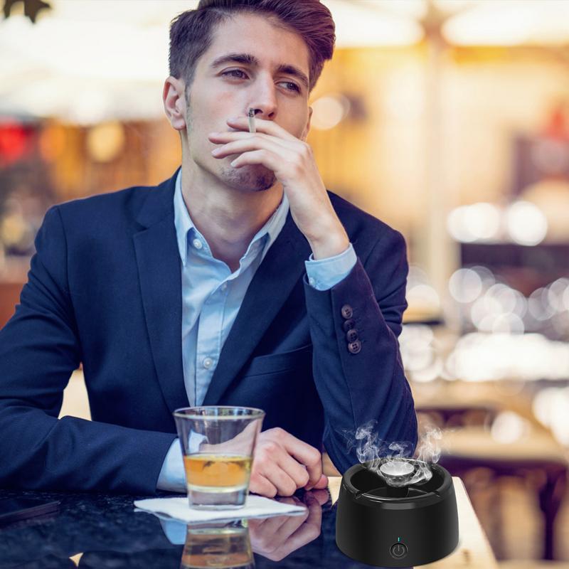 Maliben Odorless Smoke-Free Ashtray - Portable Smoke Catcher with Scent Filter
