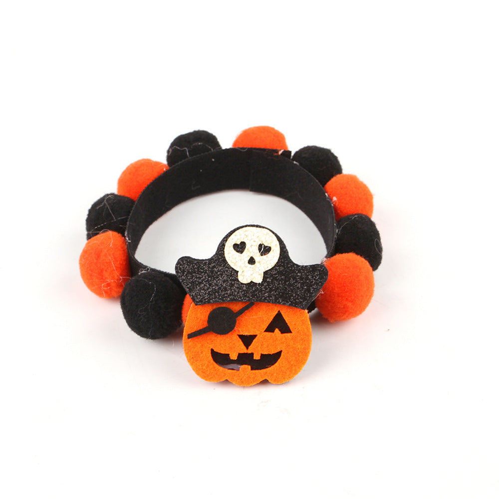 Maliben | Halloween Pet Collar – Adjustable Dog and Cat Neck with Pumpkin and Skull Designs