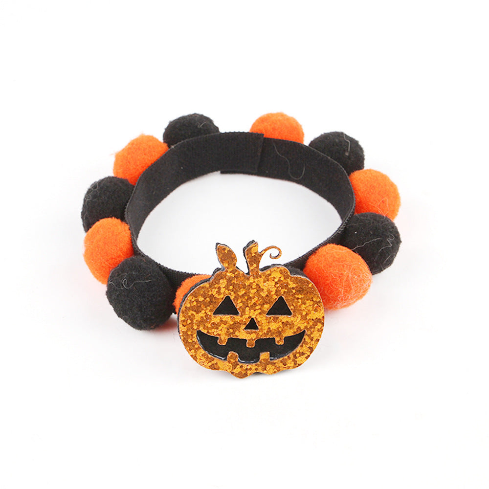 Maliben | Halloween Pet Collar – Adjustable Dog and Cat Neck with Pumpkin and Skull Designs