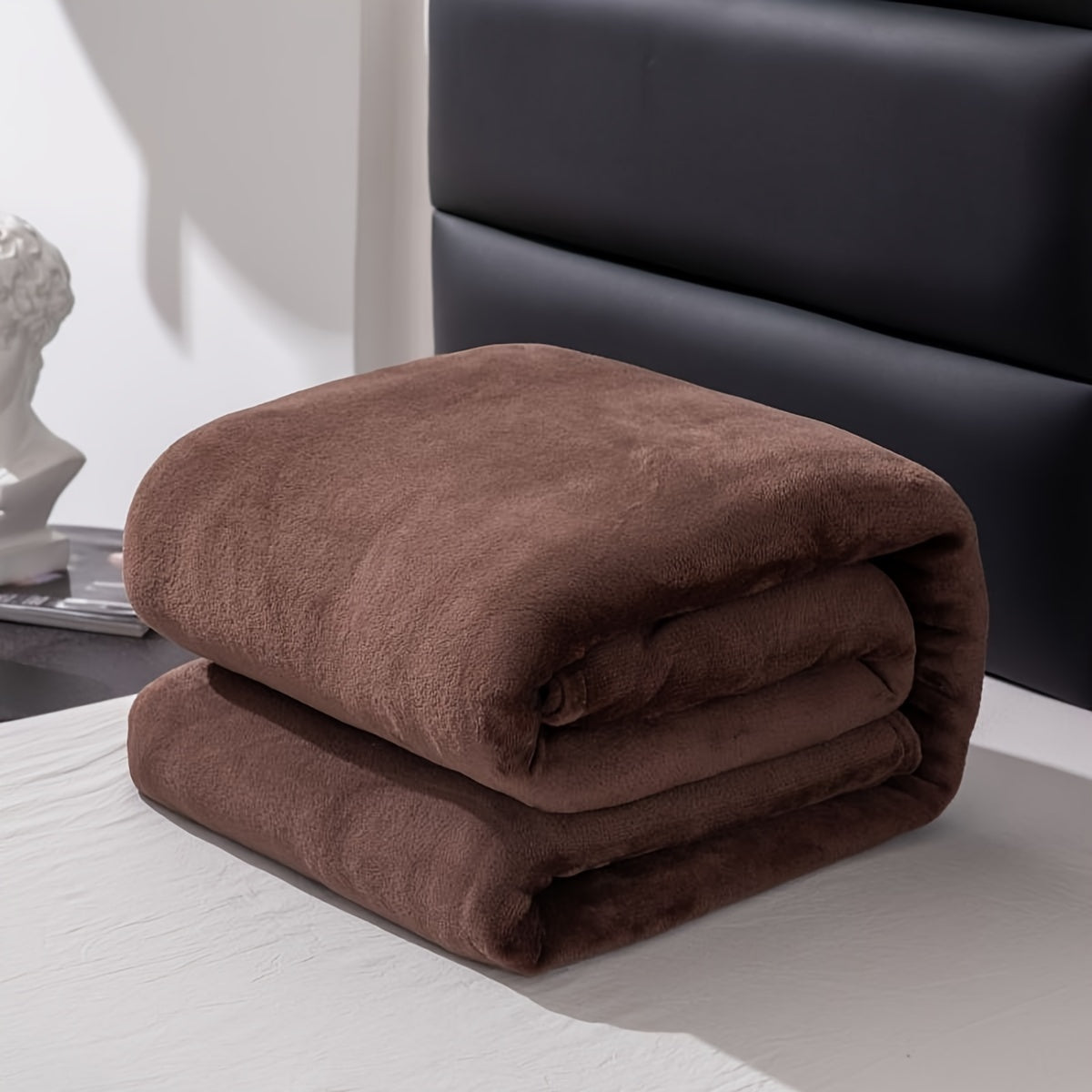 Maliben Soft and warm gray flannel blanket for all seasons