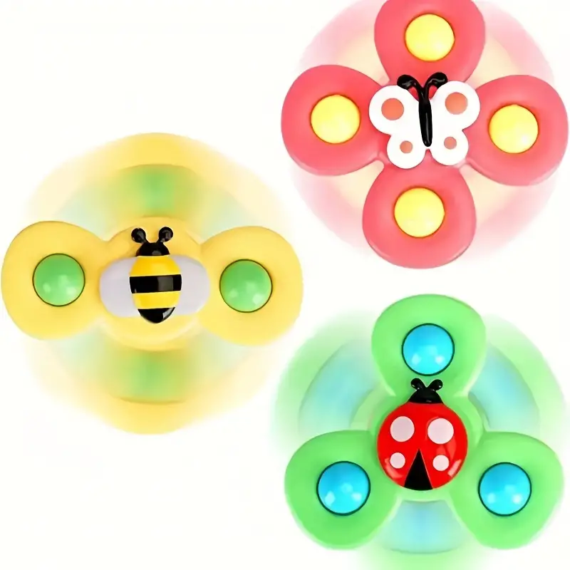 Maliben | Suction Cup SpInning Toy Set in 3-Pack