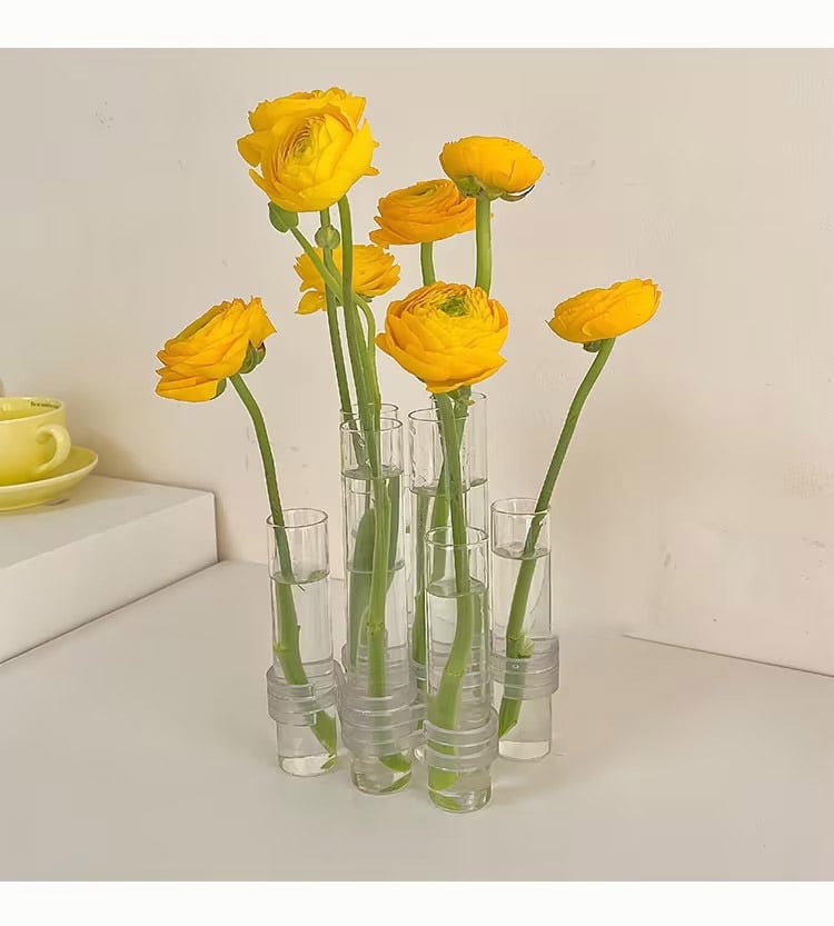 Maliben | Flexible Flower Vases With Hinges | Modern Glass Tube Vase