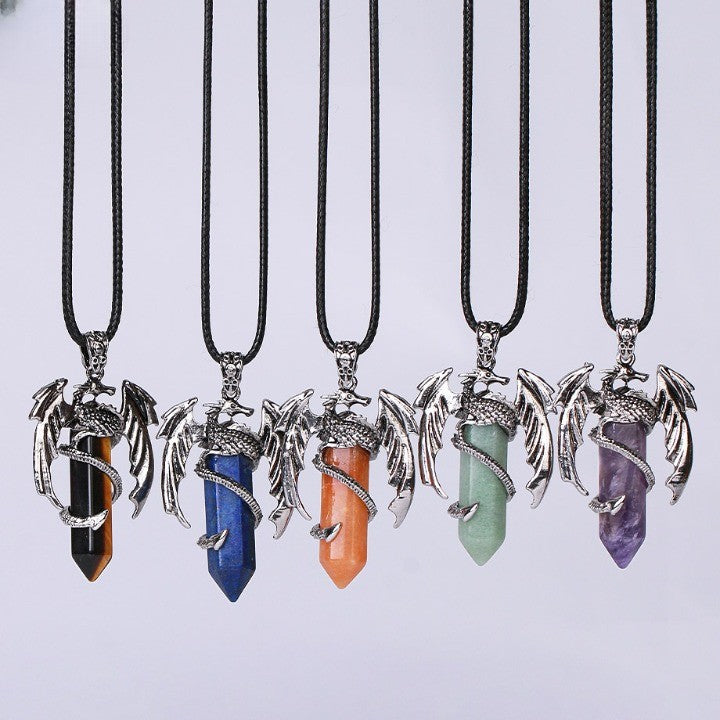 Maliben | Bohemian Style Natural Mystic Gemstone Dragon Necklace