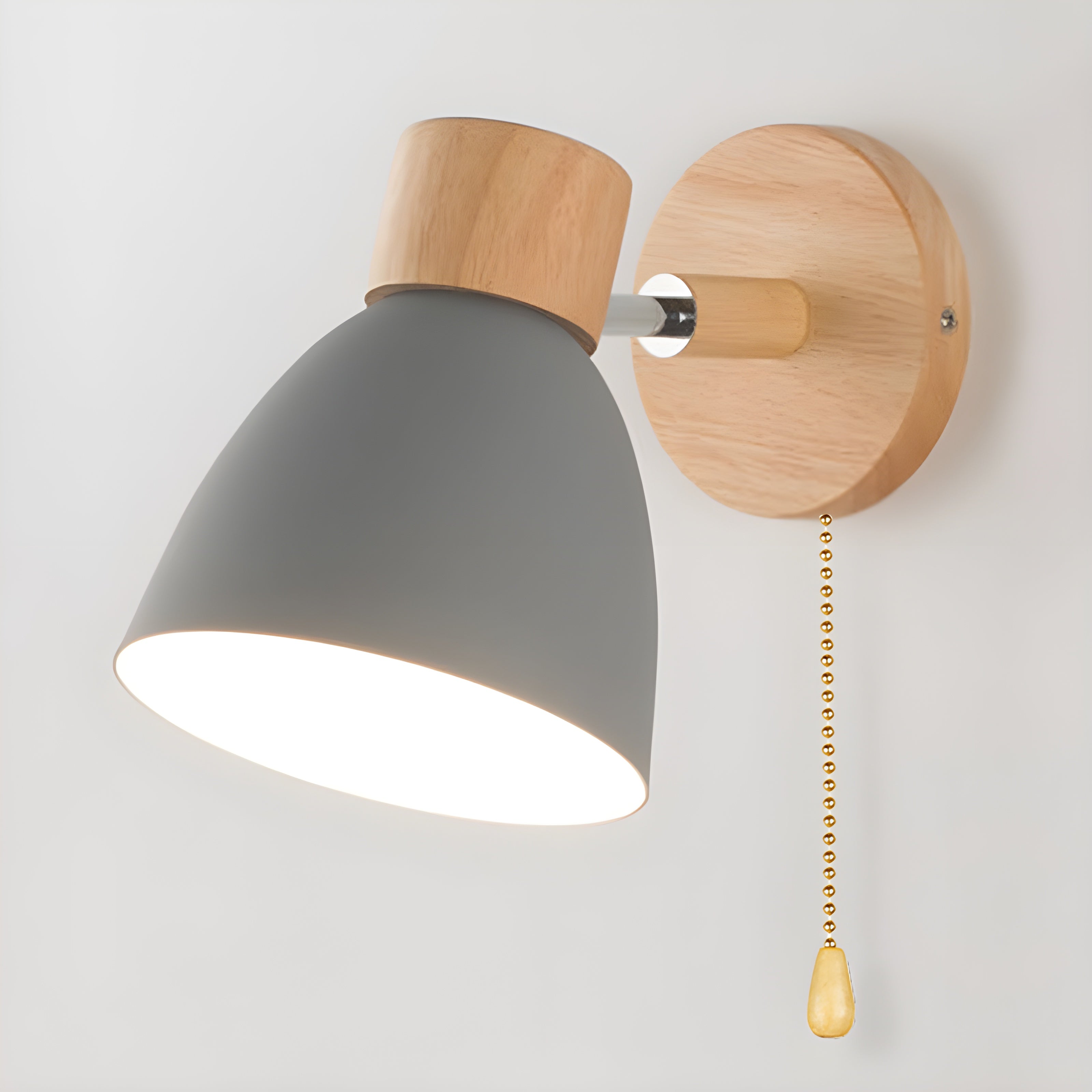 Maliben | Wooden Norwegian Wall Lamp With Switch For The Bedroom