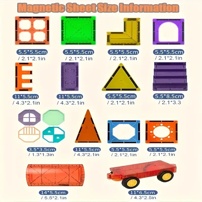 Maliben | Magnetic Building Blocks Set - Create Endless Adventures With 69 Pieces