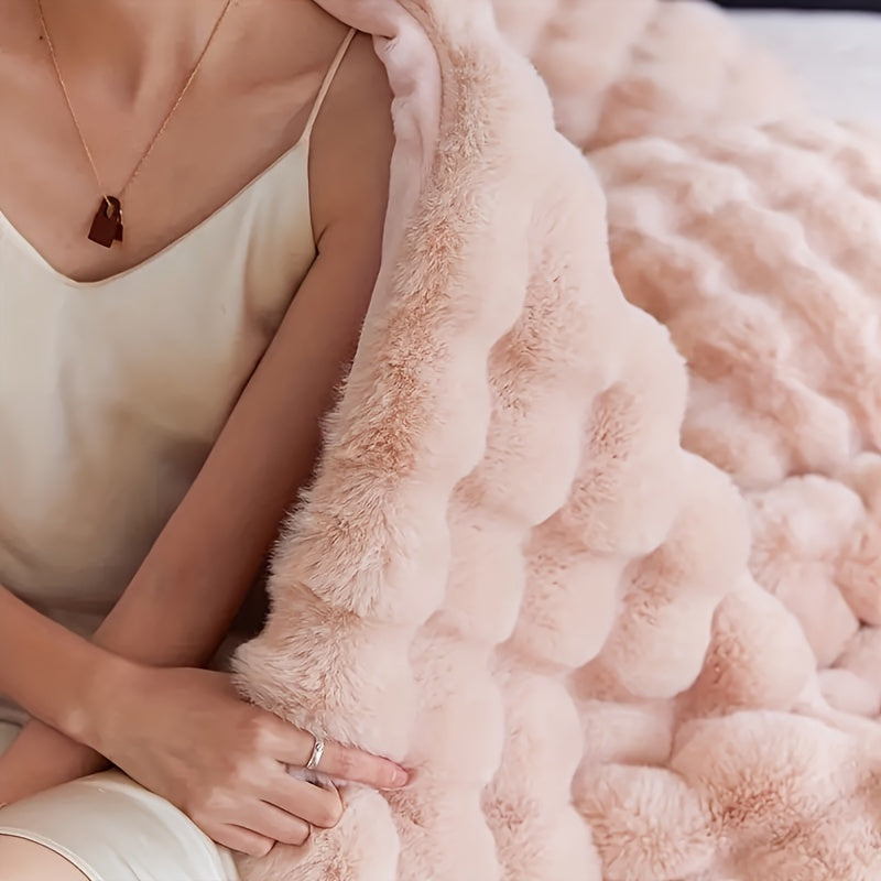 Maliben | Elegant Rabbit Fleece Blanket - Luxury And Durable