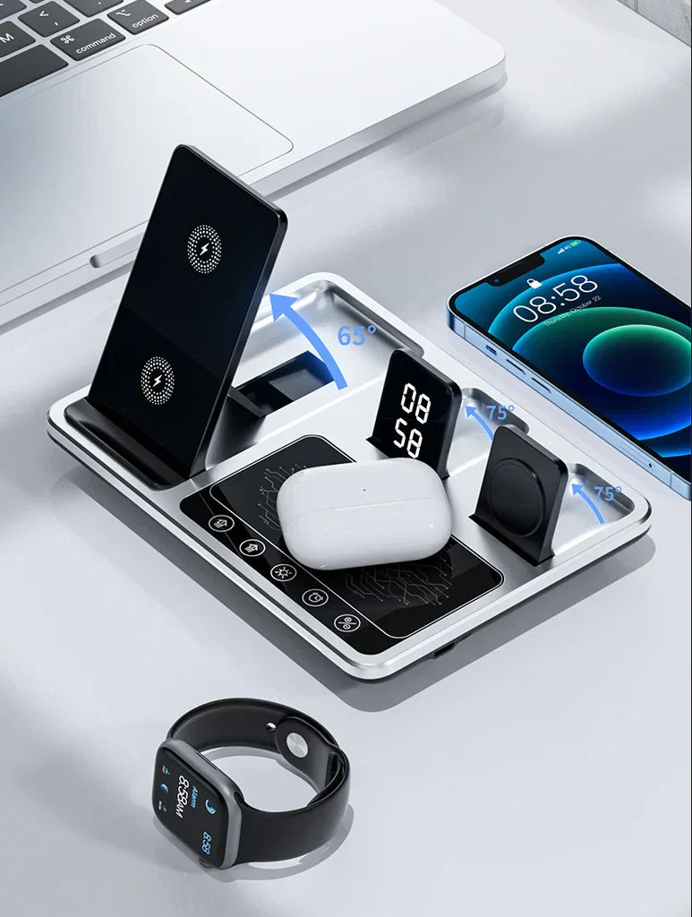 Maliben | Easycharge - 4-In-1 Wireless Charging Station For Iphone, Apple Watch And Airpods - Fast And Efficient Charger
