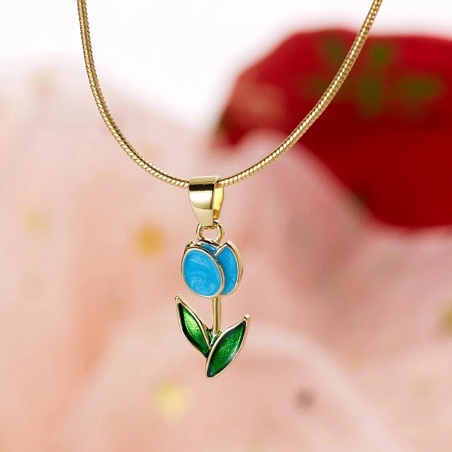 Maliben | Feminine Floral Tulip Bracelet And Necklace Set