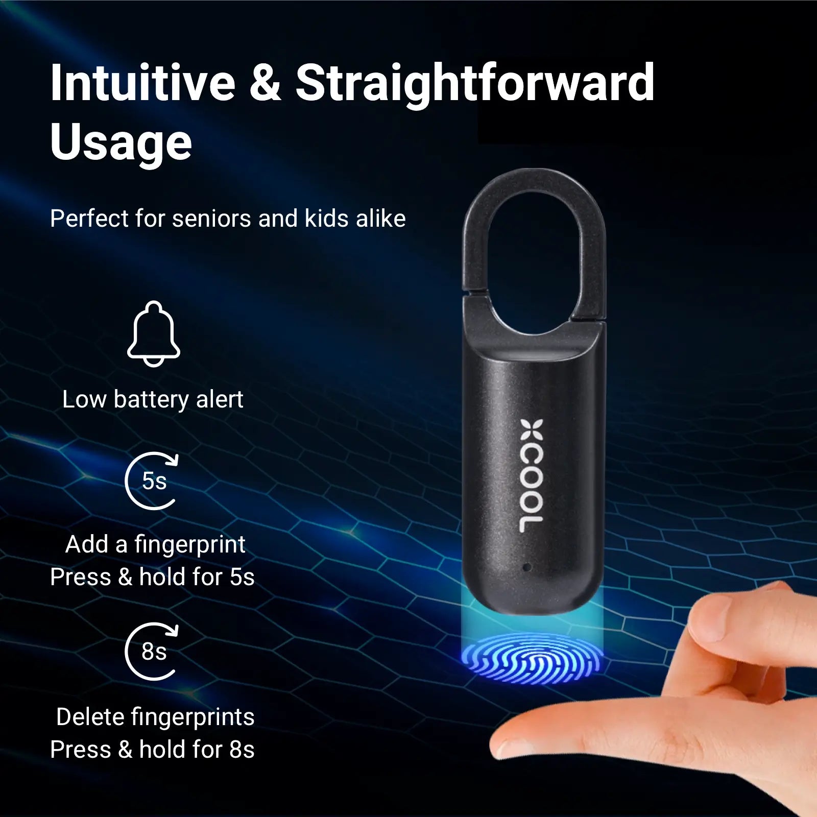 Maliben | Instasecure Fingerprint Padlock