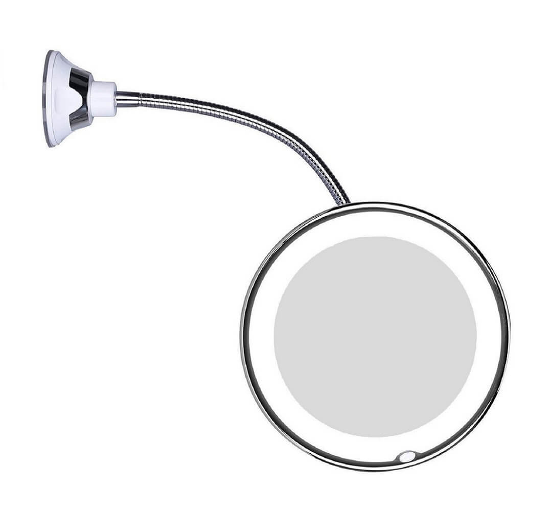 Maliben | Claravue Led Magnifying Mirror With Flexible Gooseneck – 10x Zoom, Daylight Leds & Suction Mount