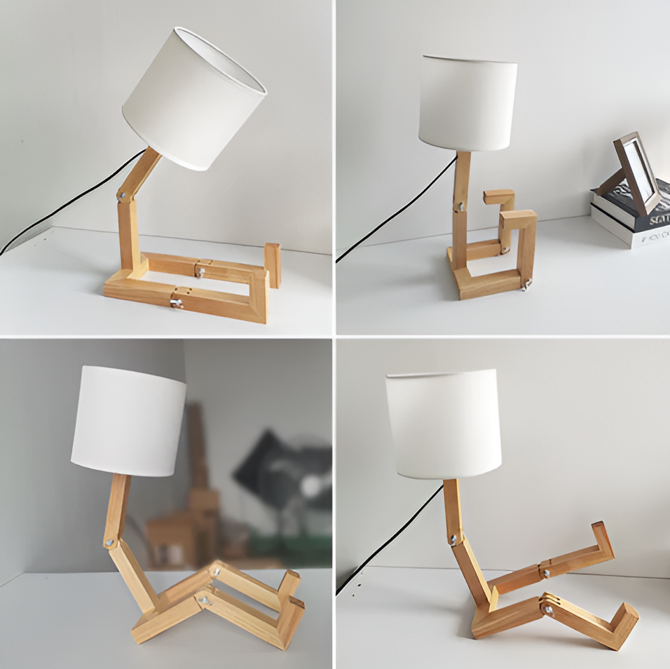 Maliben | Flexible Robot Desk Lamp Made Of Solid Wood – Lumobot