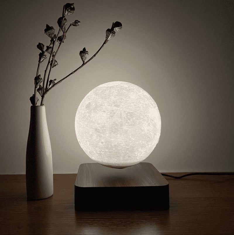 Maliben | Floating Magnetic Moon Lamp With 3d Print And Led Lighting