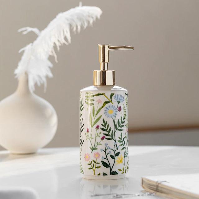 Maliben | Soap dispenser made of ceramic with floral design
