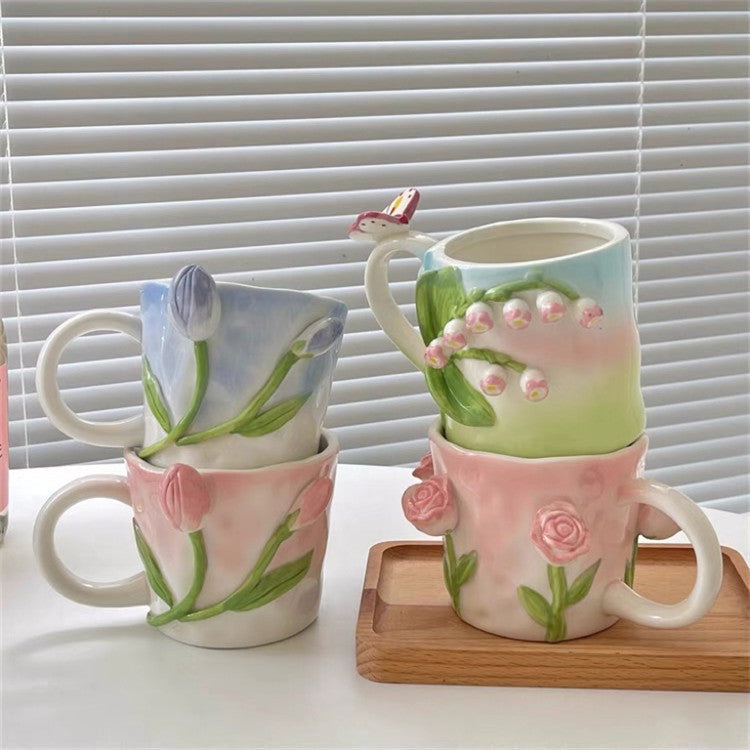 Maliben | 3D Floral Hand-painted Mug