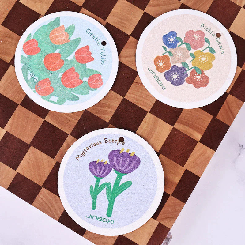 Maliben | Kitchen Flower Print Wood Pulp Cotton Cloth
