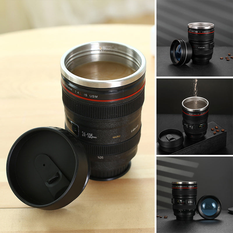 Maliben Camera Lens Inspired Insulated Cup Coffee Mug
