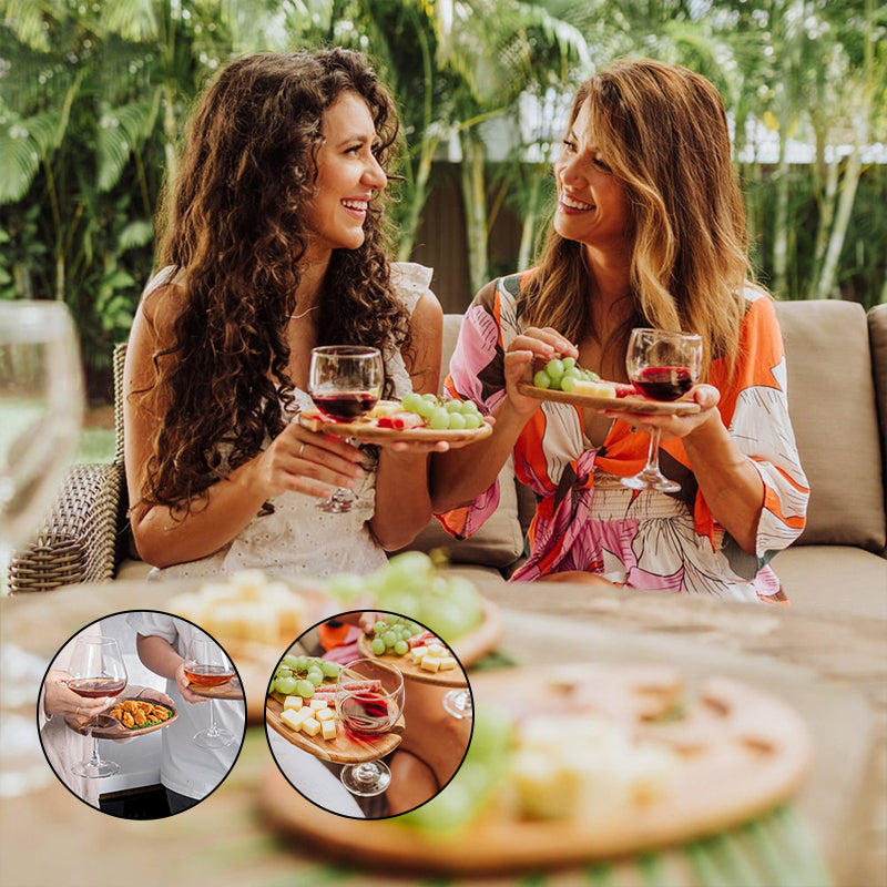 Maliben | Appetizer Plate With Wine Glass Holder