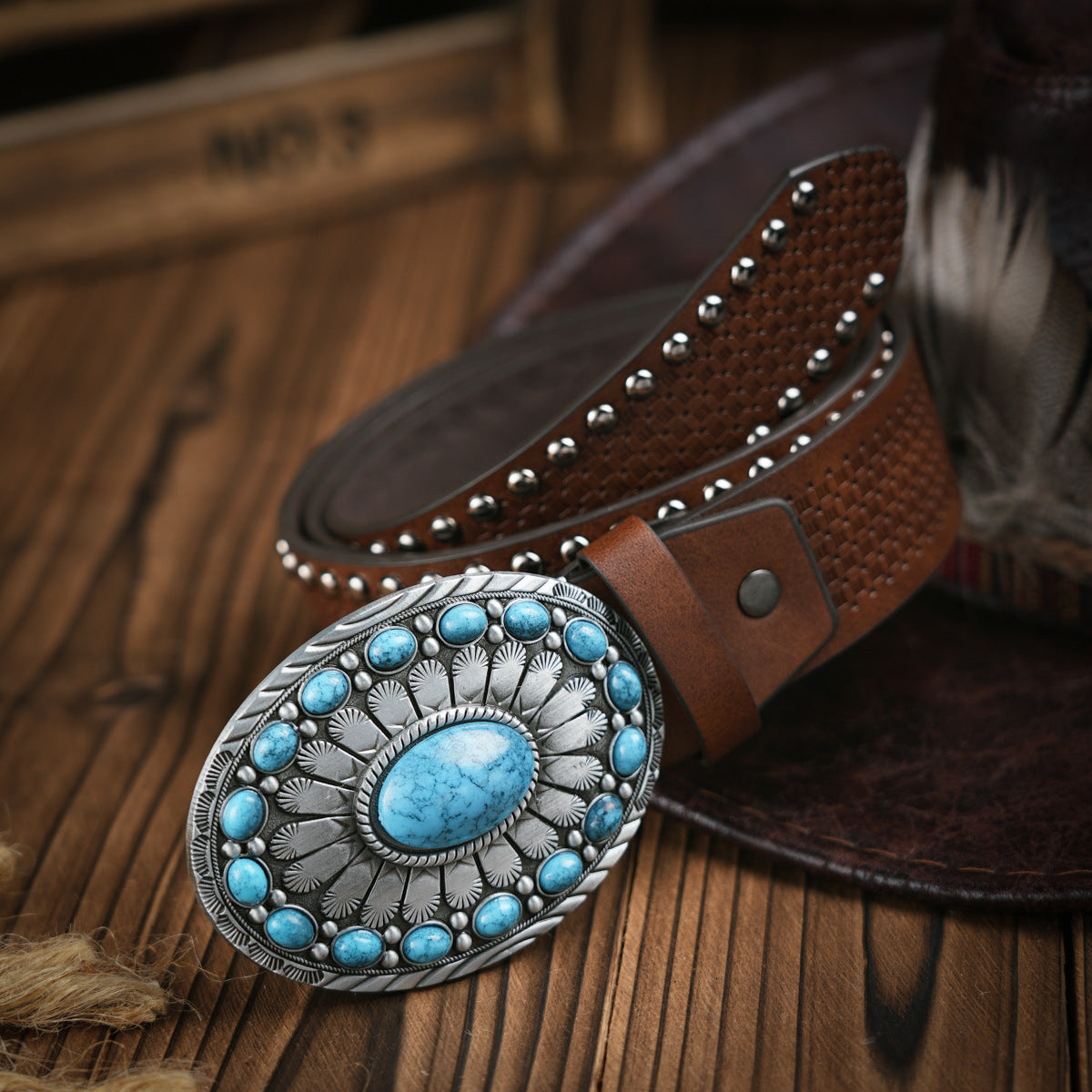 Maliben | Men's Belt In Western Style – Vegan Leather Belt With Robust Metal Buckle