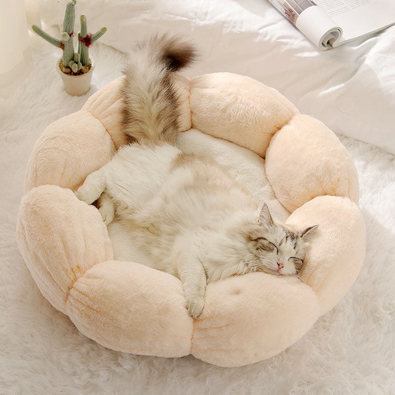Maliben | Deep Sleep Flower Shape Cat Bed