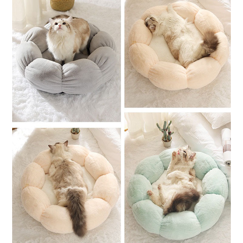 Maliben | Deep Sleep Flower Shape Cat Bed