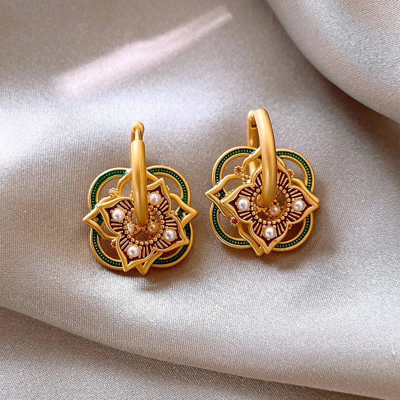 Maliben | Geometric Rangoli Jhumka Earrings