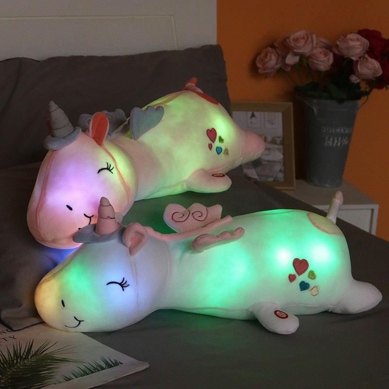 Maliben | Lunacorn Glowing Unicorn | Cuddly Plush Friend | Rainbow Leds | Perfect Gift For Children