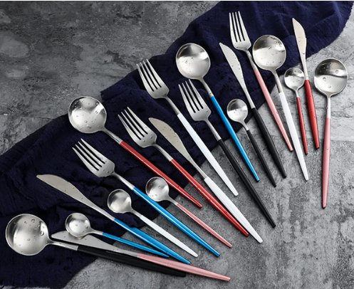 Maliben | Golden & Silver 24-Piece Cutlery Set For Luxury Dining