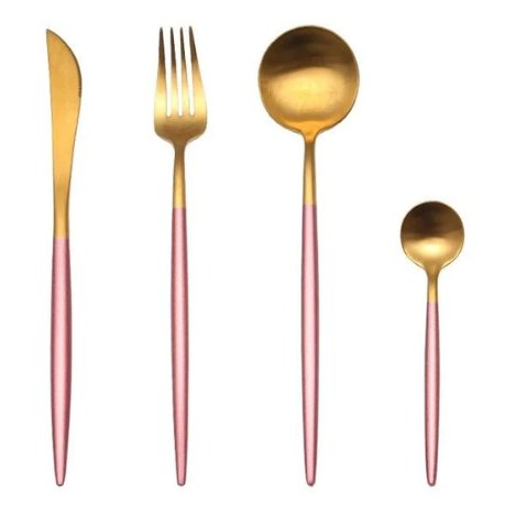 Maliben | Golden & Silver 24-Piece Cutlery Set For Luxury Dining