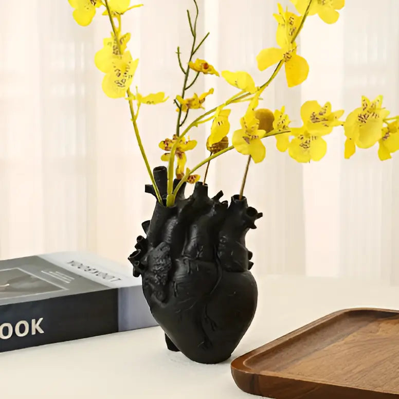 Maliben | Heart Vase Amoura | Greek-Inspired Design | High-Quality Synthetic ResIn | Available in Many Colors